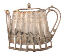 VTG Godinger Silver 1992 Teapot Shaped Trivet Silver Plate Metal Hot Plate picture