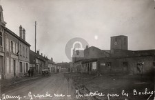 Grande Rue Jarny France War Damage WW1 1910s RPPC Photo Postcard COPY picture