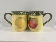 2 Cracker Barrel Susan Winget, Macintosh, Golden Delicious Mugs picture