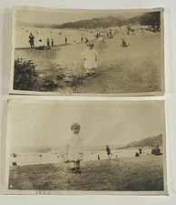 2 Vintage 1920 Photos Croton Point Harmon NY Hudson River Beach Antique Swimwear picture