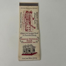 Central National Bank Greencastle IN Vintage Matchbook Cover SMB6-2 picture