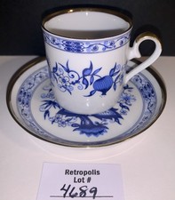 Royal Franconia Blue Onion Demitasse Cup & Saucer Danbury Mint picture