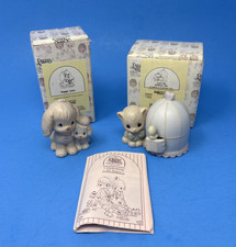 Vtg Precious Moments Animal Figurine Lot of 2 Puppy Love & Can’t Be Without You picture