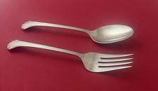 Gorham Grande Quintette Glossy Stainless Serving Fork & Spoon 8 5/8” Japan picture