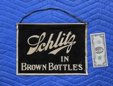 Antique PRE PRO Velvet Smaltz Banner SCHLITZ BEER Advertising/Saloon Sign-RARE picture