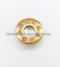 Reliquary Capsule for Holy Relics - Yellow Silumin with Stones - 1.18