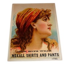 Antique Noxall Shirts Pants Trade Card Isaac Lesem Co Quincy IL E.C. Quinby picture