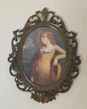 Vintage Oval Portrait Metal Frame Made In Italy By Thomas Law picture