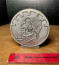 Vtg Liberty  Dime Bank Jumbo Silver Coin Bank  Ida County State Bank Advertising picture