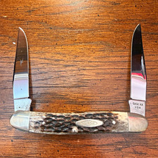 Vintage 1978 Case XX USA 2-Dot Genuine Stag Muskrat Folding Pocket Knife picture