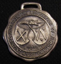 VTG INTERNATIONAL ASSOCIATION OF PRINTING HOUSE CRAFTSMEN IAPHC WATCH FOB MEDAL picture