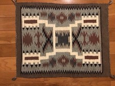 Vintage Storm Pattern Navajo Rug by Lisa Tsinnijinnie 23” X 18 1/2” picture