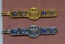 Vintage NYPD New York City Police PDNY Tie Bars / Money Clips (Pair of Two) picture