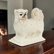 Antique English Staffordshire Spaniel Dog Rd No 542611 c1909 Edwardian 7.5