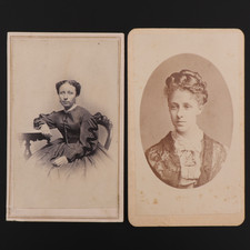 CDV Carte de Visite Set of 2 Women from Baltimore, Maryland #858 picture