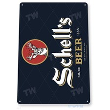 Vintage Schell's Beer Tin Metal Signs - Retro Wall Art with Deer Emblem  picture