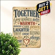 Family Love Word Cloud Sign Inspirational Living Room Decor Metal Tin Plaque picture