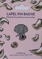 African Elephant Zoo Animal Metal & Enamelled Novelty Lapel Pin Badge JKB12-01 picture