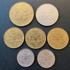 Kenyan Vintage Coins 1966-1968 7 Pieces Old Foreign Coins Collection picture