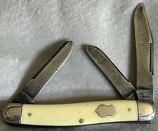 Vintage 1933-35 Remington Serpentine Stockman Pocket Knife R3555? Yellow picture