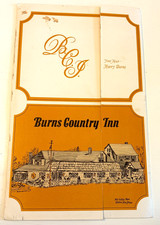 Vintage 1960s Burns Country Inn Clifton NJ Restaurant Menu Brochure Harry Burns picture