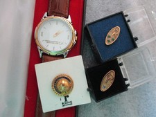 VINTAGE MCDONNELL DOUGLAS WATCH & EMPLOYEE SERVICE AWARD PINS (5 - 10 - 20 YEAR) picture