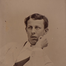 Antique CDV 6th Plate Tintype Photo - Strikingly Posed Handsome Young Man #1351 picture