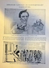 1901 Abraham Lincoln in Contemporary Caricature illustrated picture