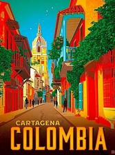 a141 Cartagena, Columbia Vintage Travel Poster Refrigerator Magnet picture