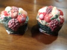Fruit Basket Hand painted ceramic salt and pepper shakers picture