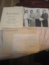 Vintage Kraft Food Service Award With John Kraft Signatures And Picture 1952 Z picture
