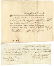 1780's dated Pair of Documents - Revolutionary War Soldier Pay Order - America picture