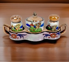 Japanese Lusterware Vintage Condiment Set picture