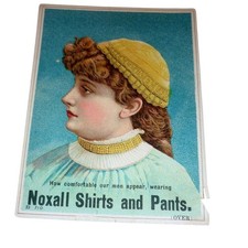 Antique Noxall Shirts and Pants Trade Card Victorian Advertising Ephemera B 710 picture