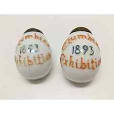 Antique Egg Shaped 1893 World's Fair Columbian Exposition Salt/Pepper Shakers picture