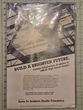 Santa Fe Southern Pacific SPSF Rare 1985 Scholarship Poster Large Format 11
