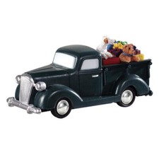 Lemax GREEN TRUCK Bringing Home Presents Holiday Village Accessory-Train Accent picture