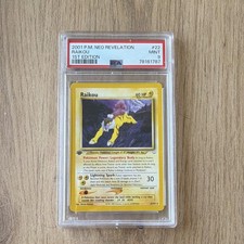 Nintendo Pokemon TCG Raikou Neo Revelation 2001 #22 1st Edition English PSA 9 picture
