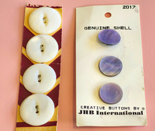 Vintage Genuine Shell Buttons JHB International Spain Penney Co White Purple 7  picture