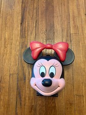 Disney Minnie Mouse Head Plastic Lunch Box by Aladdin Vintage No Thermos See Pic picture