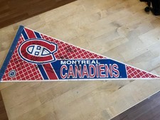 RARE VINTAGE SIGNED MONTREAL CANADIENS NHL PENNANT - Patrick Roy +++  picture