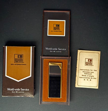Vintage WIN International Lighter-SP-NO.01 Japan-Otis w/Case Black Gold Untested picture