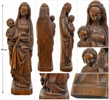 virgin and child vintage 1960 superb 40 cm signed picture