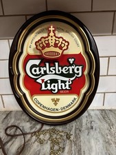 Vintage Carlsberg Light Beer Bar Tavern Lighted Sign Shadow Box 3D - Lights Up picture