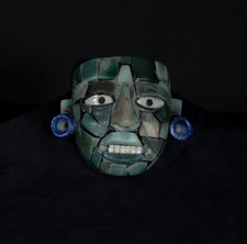 Pre-Hispanic Teotihuacan-Style Mask - Aventurine, Lapis Lazuli & Bone Inlays picture