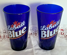 Labatt Blue Pint Beer Glass Tumbler Cobalt Blue Libbey Vintage Barware, #65, #11 picture