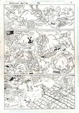 1993 DC COMICS TINY TOON ADVENTURES ORIGINAL ART PAGE BABS BUNNY & GOGO DODO WB picture
