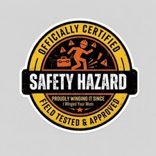 Funny Hard Hat Stickers Construction Helmet Decal Tool Box Vinyl Safety Hazard picture