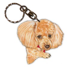 Poodle Apricot Toy Poodle Keychain Wooden picture