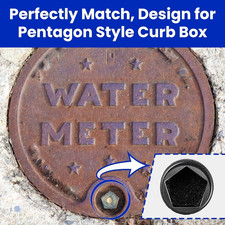 Curb Box Wrench for Pentagon Curb Boxes, Water Meter Wrench for Penta Socket,... picture